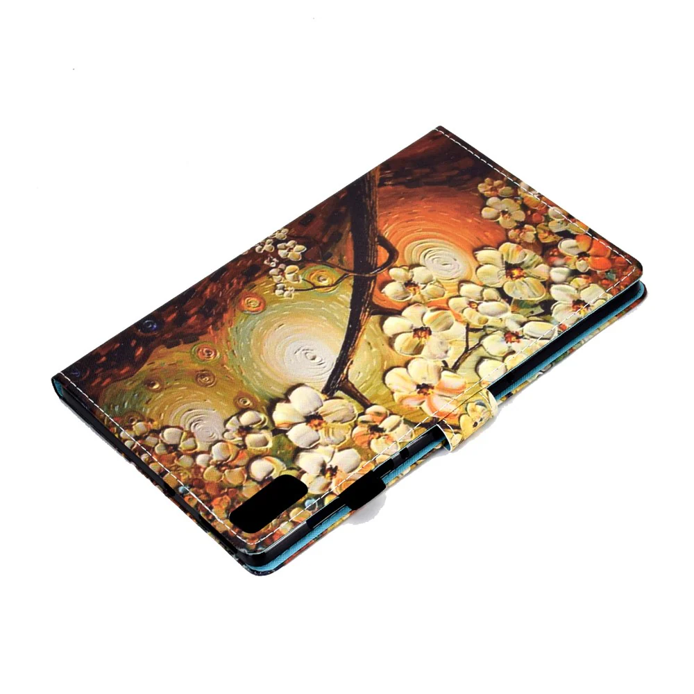 For Lenovo Tab M9 TB-310FU A1 Pattern Printing Folio Cover PU Leather Stand Card Slot Tablet Case - Plum Blossom - Image 7