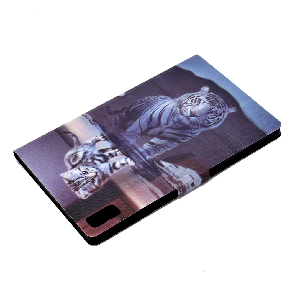 For Lenovo Tab M9 TB-310FU A3 Pattern Printing Stand Case PU Leather Card Slot Tablet Cover - Cat and Tiger - Image 7