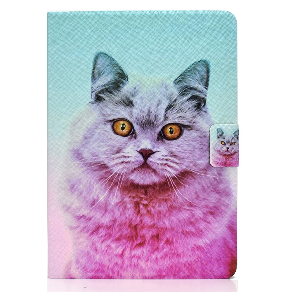 For Lenovo Tab M9 TB-310FU A3 Pattern Printing Stand Case PU Leather Card Slot Tablet Cover - Pink Cat - Image 2