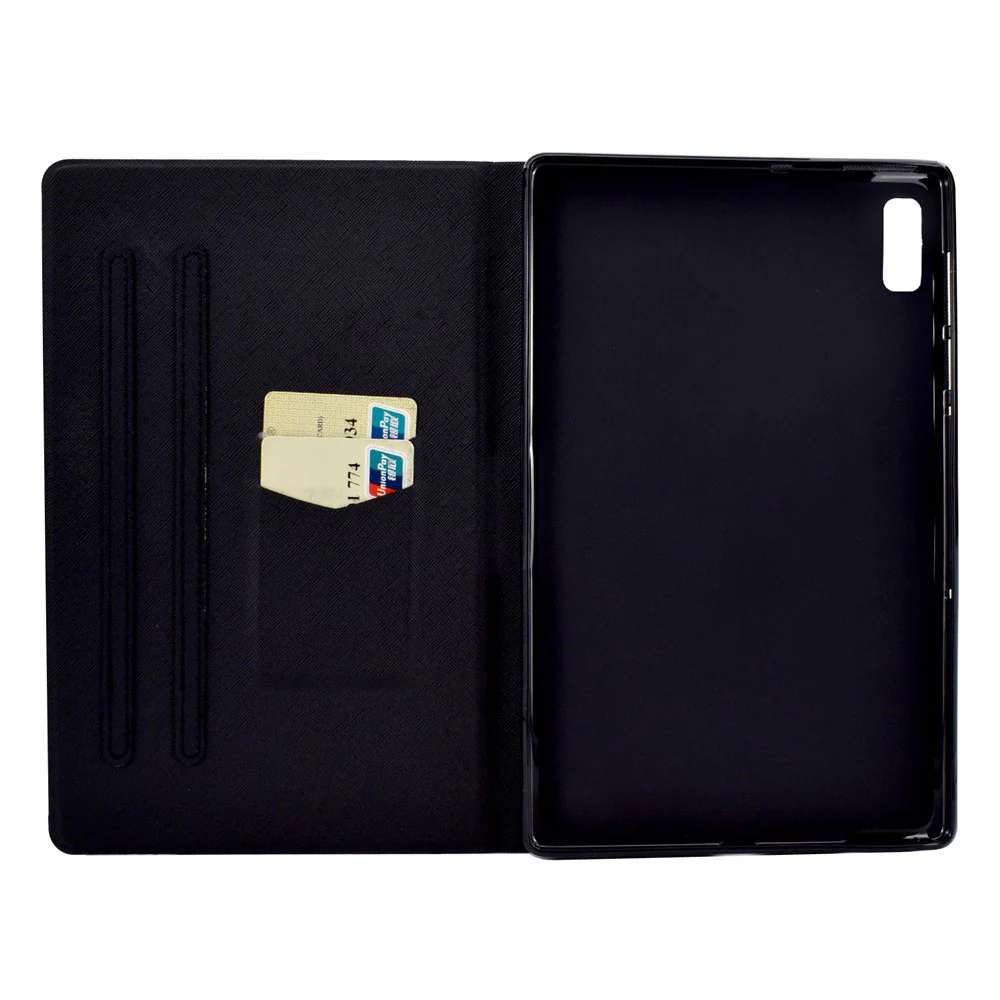 For Lenovo Tab M9 TB-310FU A3 Pattern Printing Stand Case PU Leather Card Slot Tablet Cover - Rose and Lion - Image 4