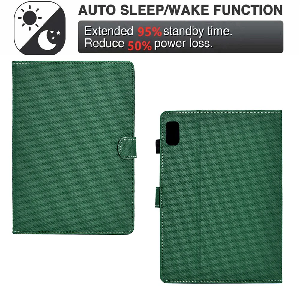 For Lenovo Tab M9 TB-310FU Case Card Slots Leather Tablet Cover with Stand View - Green - Image 4