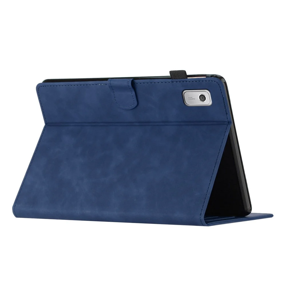 For Lenovo Tab M9 TB-310FU Case Card Slots PU Leather Coconut Tree Imprinted Tablet Cover Auto Wake / Sleep - Blue - Image 4