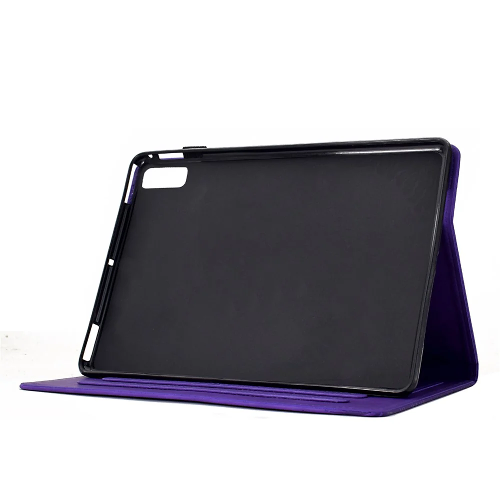 For Lenovo Tab M9 TB-310FU Case Cats Imprinted PU Leather Card Slots Tablet Cover - Purple - Image 3