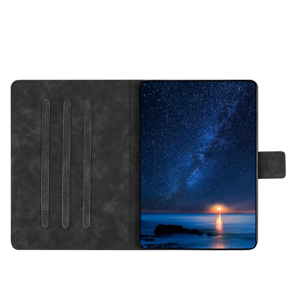 For Lenovo Tab M9 TB-310FU Case Couple Cat Imprinted Microfiber Leather Smart Tablet Cover - Black - Image 2