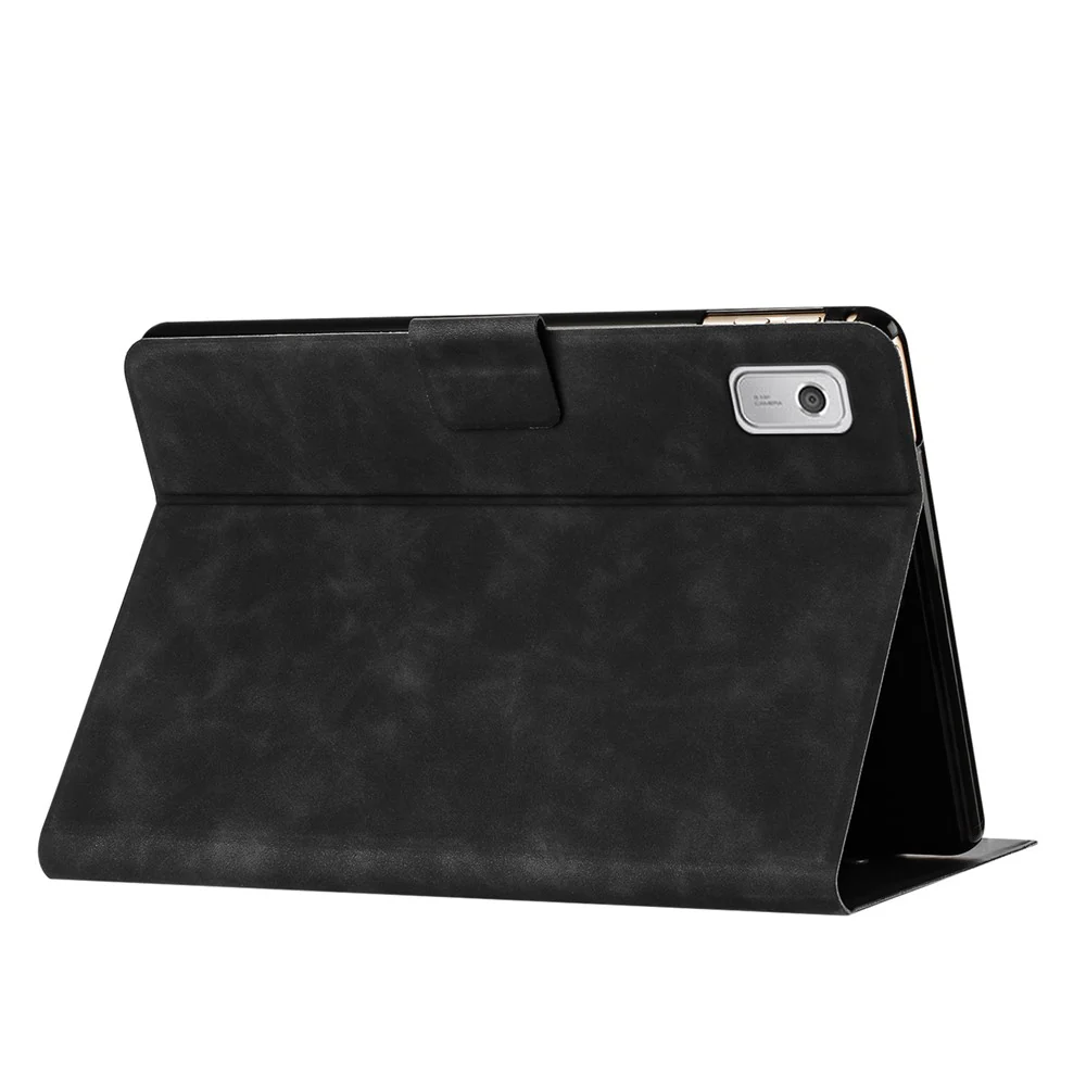 For Lenovo Tab M9 TB-310FU Case Couple Cat Imprinted Microfiber Leather Smart Tablet Cover - Black - Image 3