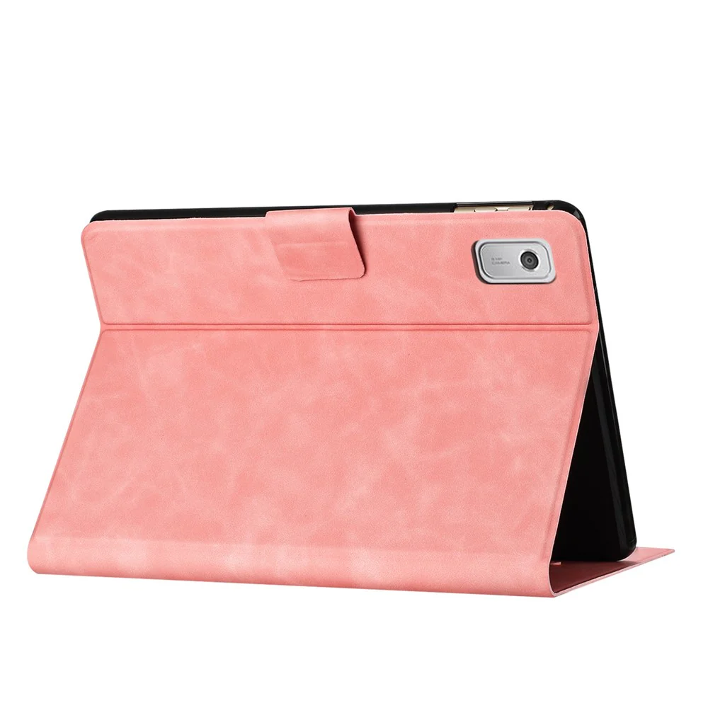For Lenovo Tab M9 TB-310FU Case Couple Cat Imprinted Microfiber Leather Smart Tablet Cover - Pink - Image 3