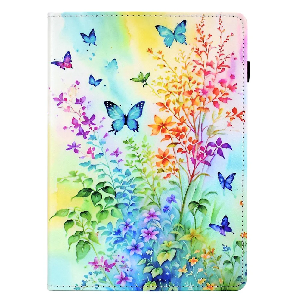 For Lenovo Tab M9 TB-310FU Case Pattern Printing Tablet Cover Shockproof Leather Card Holder Stand Case - Flowers And Butterflies - Image 7