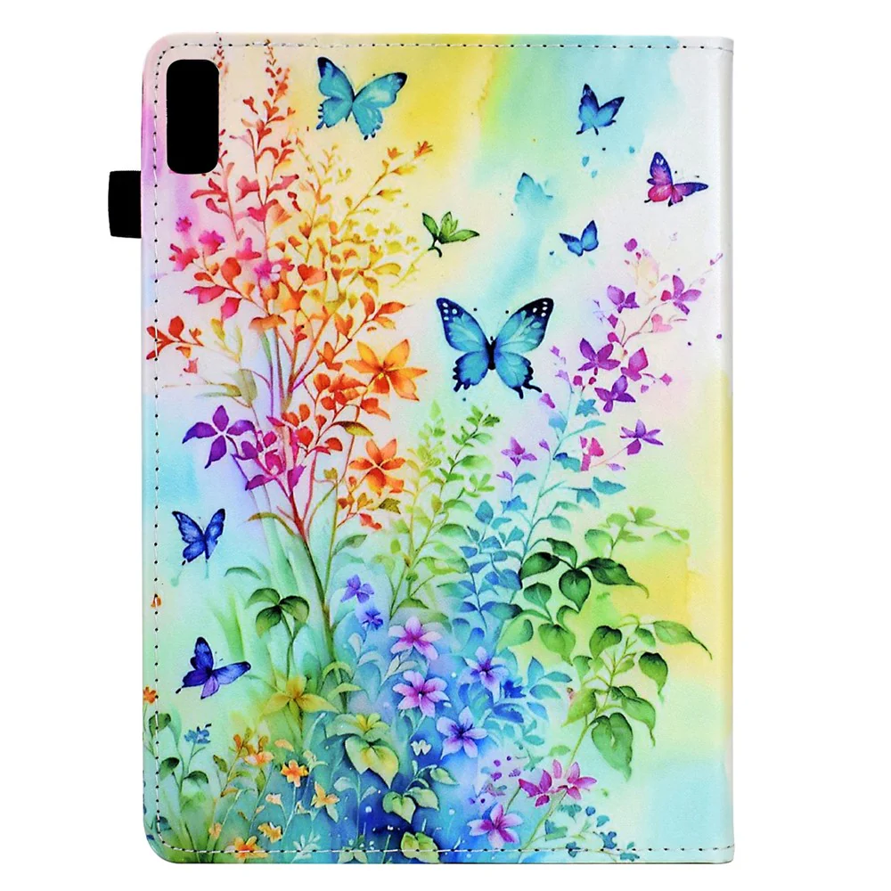 For Lenovo Tab M9 TB-310FU Case Pattern Printing Tablet Cover Shockproof Leather Card Holder Stand Case - Flowers And Butterflies - Image 8