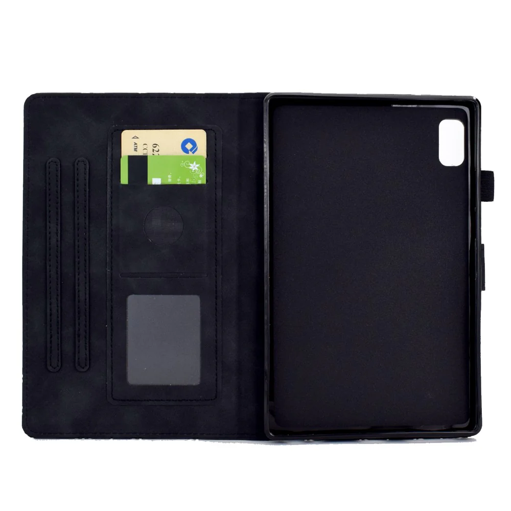 For Lenovo Tab M9 TB-310FU Case Rhombus Imprinted Stand Leather Tablet Cover - Black - Image 2