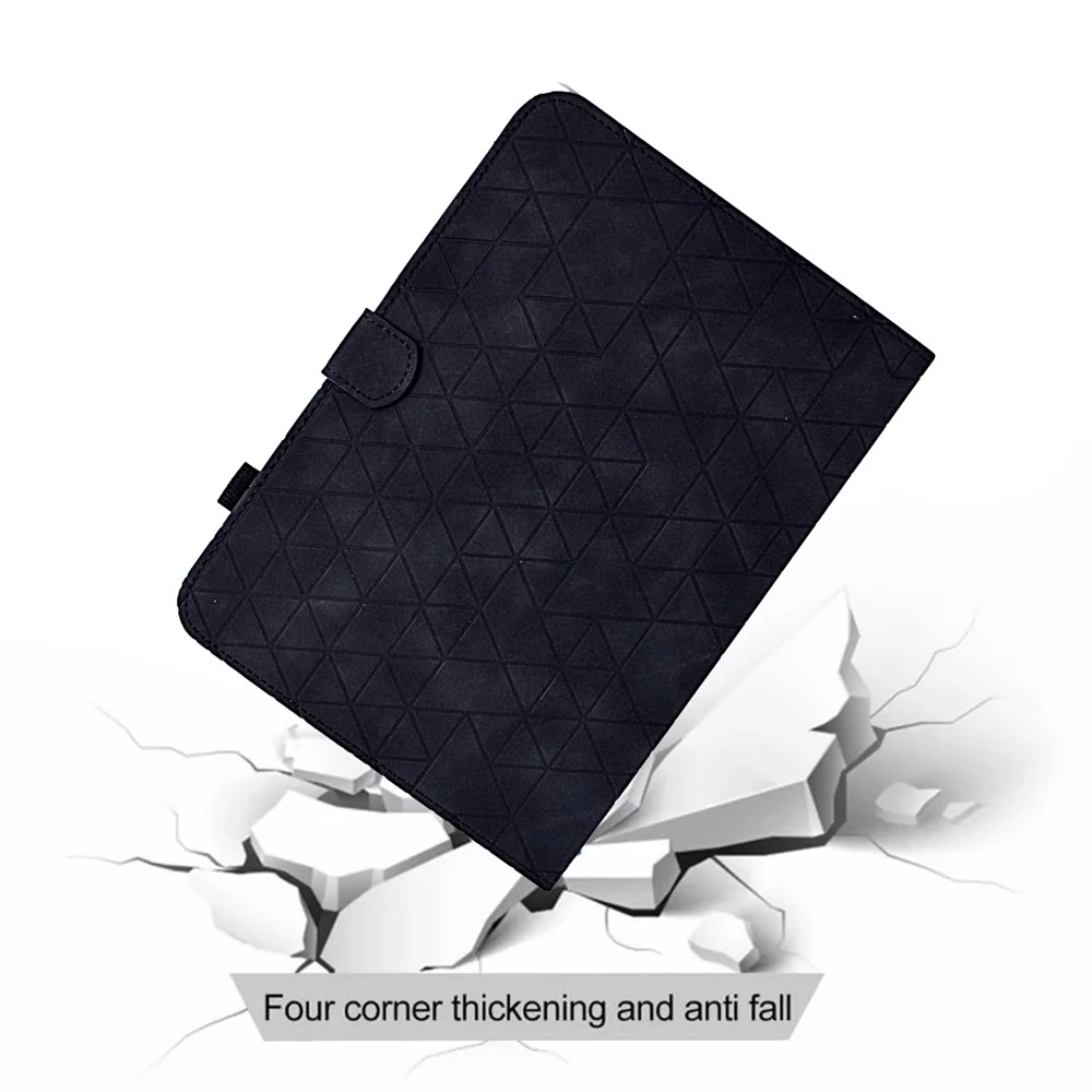 For Lenovo Tab M9 TB-310FU Case Rhombus Imprinted Stand Leather Tablet Cover - Black - Image 5