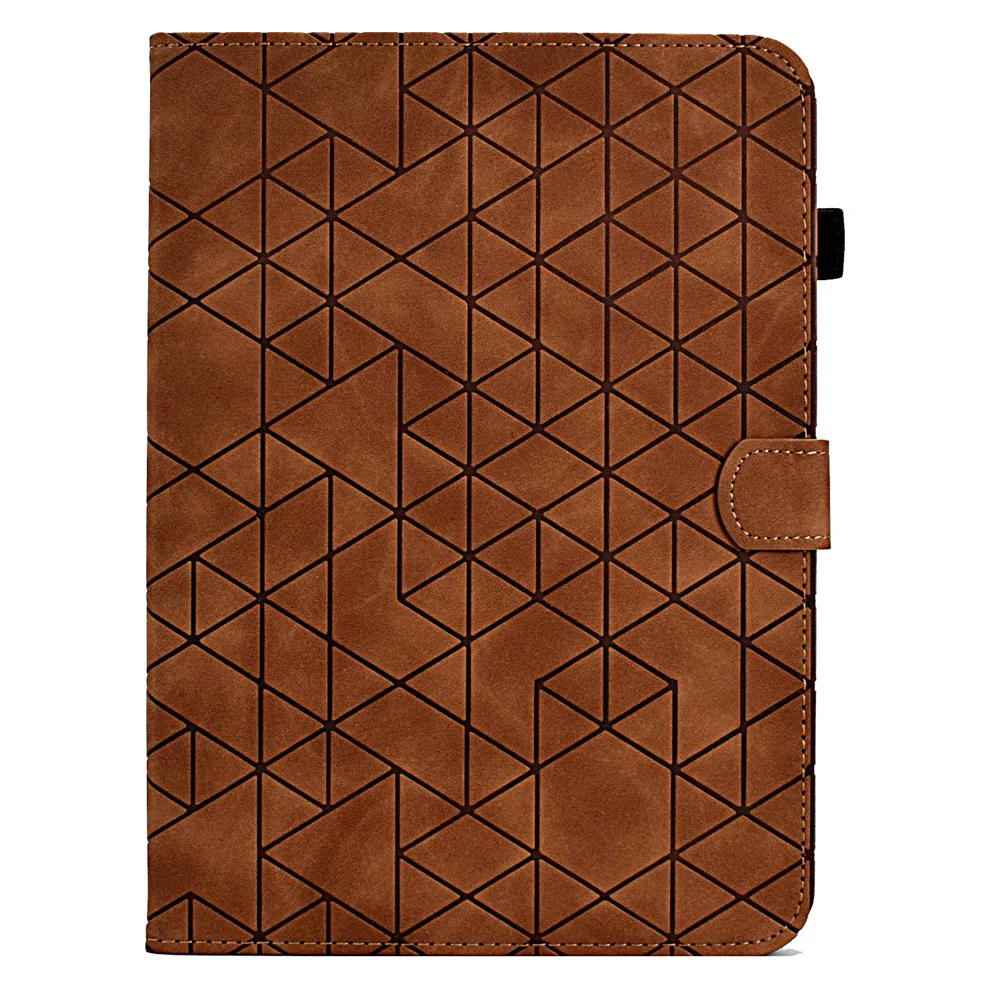 For Lenovo Tab M9 TB-310FU Case Rhombus Imprinted Stand Leather Tablet Cover - Brown - Image 8