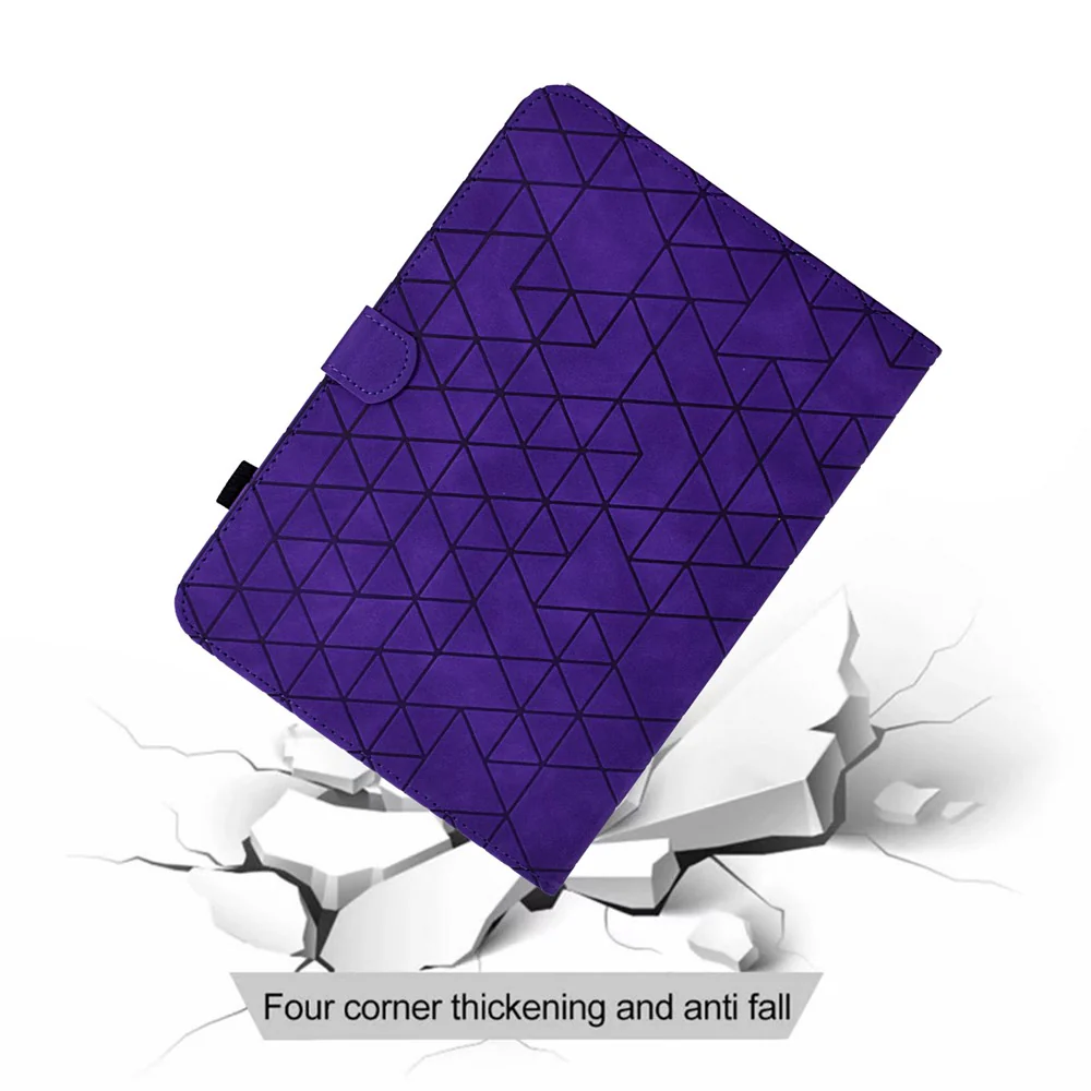 For Lenovo Tab M9 TB-310FU Case Rhombus Imprinted Stand Leather Tablet Cover - Purple - Image 5