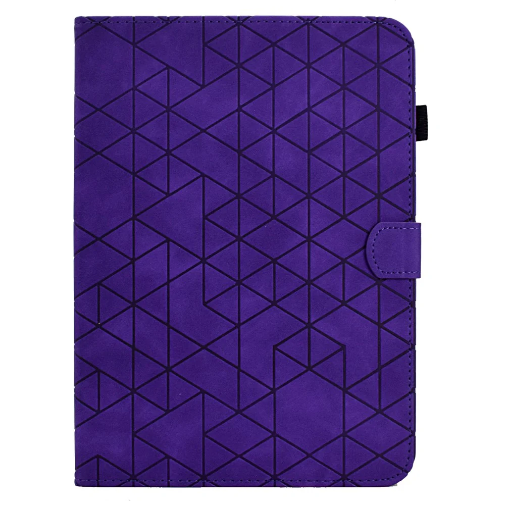 For Lenovo Tab M9 TB-310FU Case Rhombus Imprinted Stand Leather Tablet Cover - Purple - Image 8