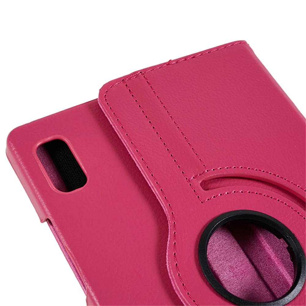 For Lenovo Tab M9 TB-310FU Protective Case 360-Degree Rotating PU Leather Cover with Elastic Band - Rose - Image 6