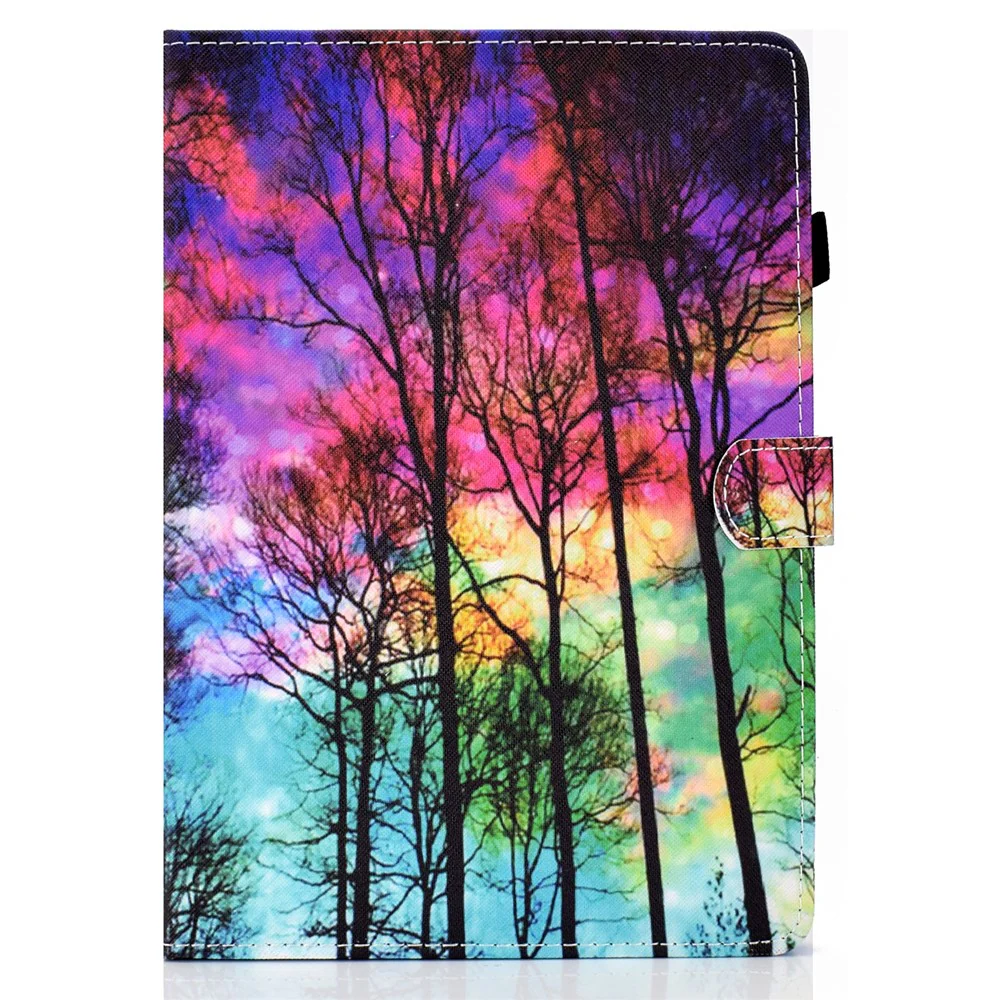 For Lenovo Tab M9 TB-310FU PU Leather Tablet Case A2 Pattern Printing Stand Card Slot Cover - Forest - Image 2