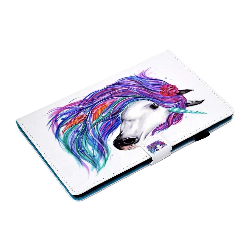 For Lenovo Tab M9 TB-310FU PU Leather Tablet Case A2 Pattern Printing Stand Card Slot Cover - Horse - Image 6