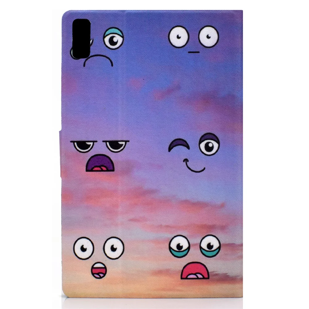 For Lenovo Tab M9 TB-310FU PU Leather Tablet Case A4 Pattern Printing Stand Card Holder Cover - Facial Expression - Image 4