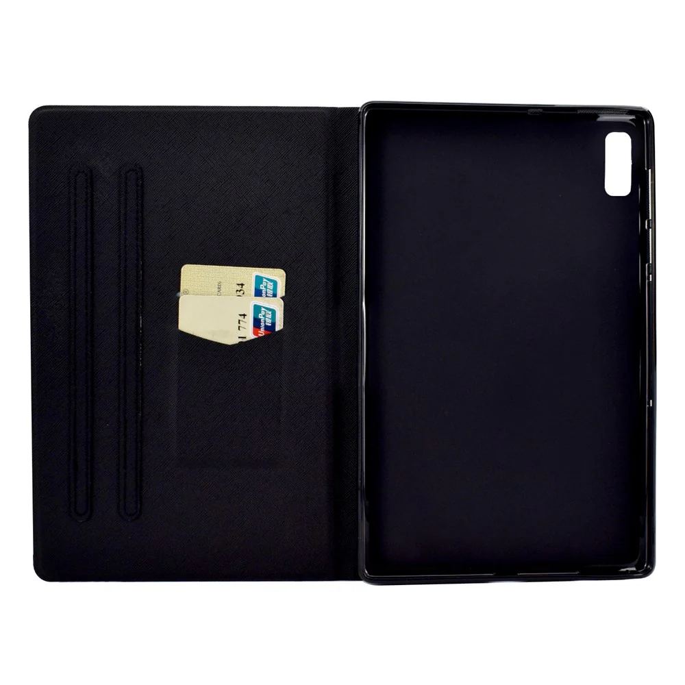 For Lenovo Tab M9 TB-310FU PU Leather Tablet Case A4 Pattern Printing Stand Card Holder Cover - Giraffe - Image 6