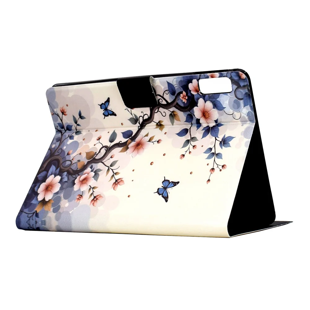 For Lenovo Tab M9 TB-310FU Stand Case Pattern Printing Tablet Leather Cover with Auto Wake / Sleep - Pink Flower - Image 4