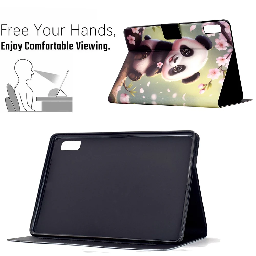 For Lenovo Tab M9 TB-310FU Stand Case Pattern Printing Tablet Leather Cover with Auto Wake / Sleep - Sakura Panda - Image 6