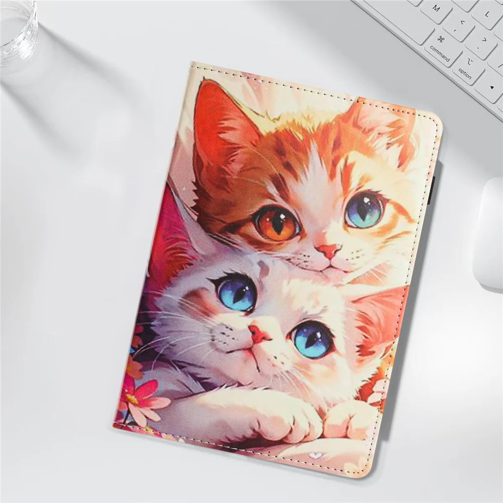 For Lenovo Tab M9 TB-310FU Tablet Case Litchi Texture Pattern Printing Leather Cover Auto Sleep / Wake with Card Holder - Two Cats - Image 8