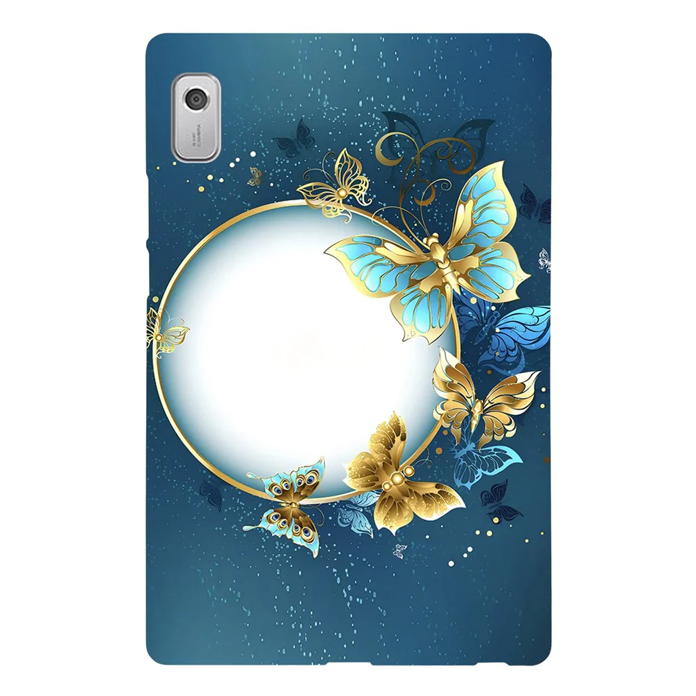 For Lenovo Tab M9 TPU Case Pattern Printing Slim Tablet Protective Cover - Moon and Butterfly