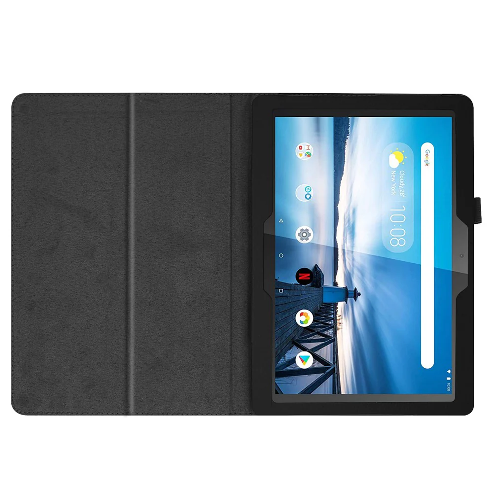 For Lenovo Tab P10 10.1-inch Litchi Texture Leather Stand Protection Case - Black - Image 3