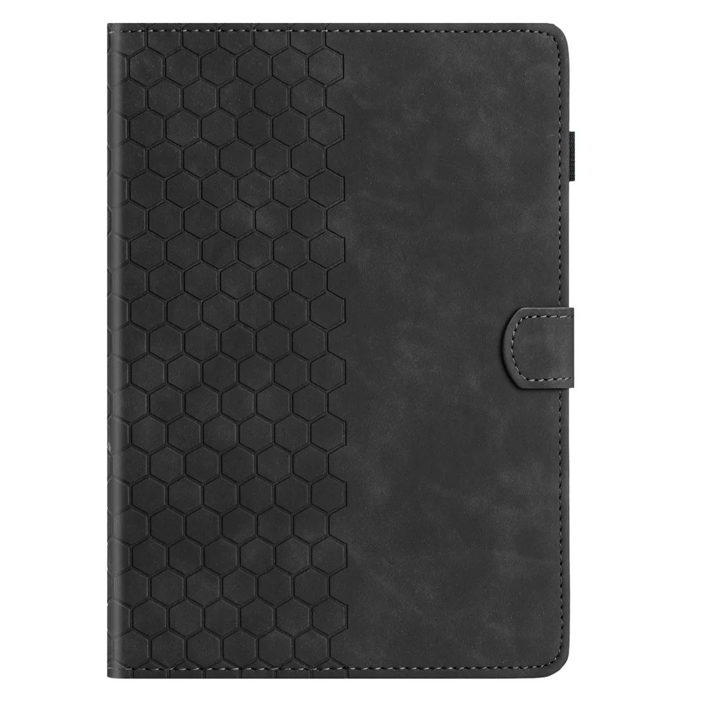 For Lenovo Tab P11 Case Honeycomb Printed Leather Tablet Cover with Card Slot - Black - Image 7