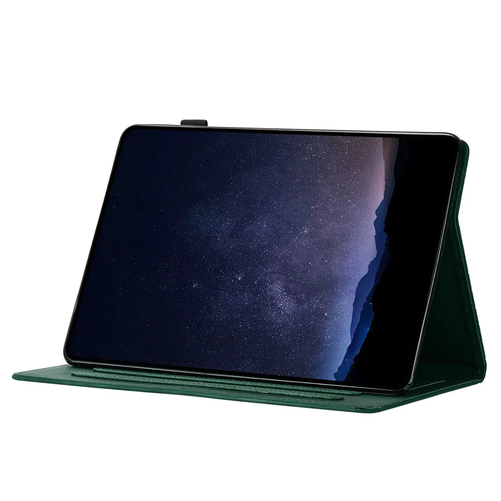 For Lenovo Tab P11 Case Honeycomb Printed Leather Tablet Cover with Card Slot - Green - Image 2