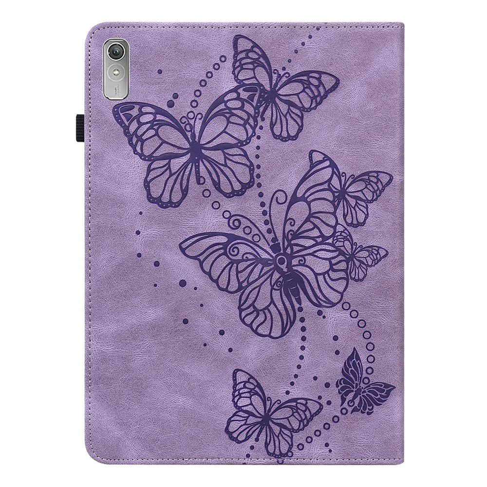 For Lenovo Tab P11 Gen 2 Butterfly Imprinted PU Leather Tablet Stand Cover Drop-proof Case with Card Slots - Purple - Image 3