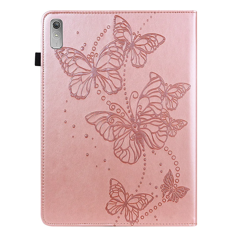 For Lenovo Tab P11 Gen 2 Butterfly Imprinted PU Leather Tablet Stand Cover Drop-proof Case with Card Slots - Rose Gold - Image 3