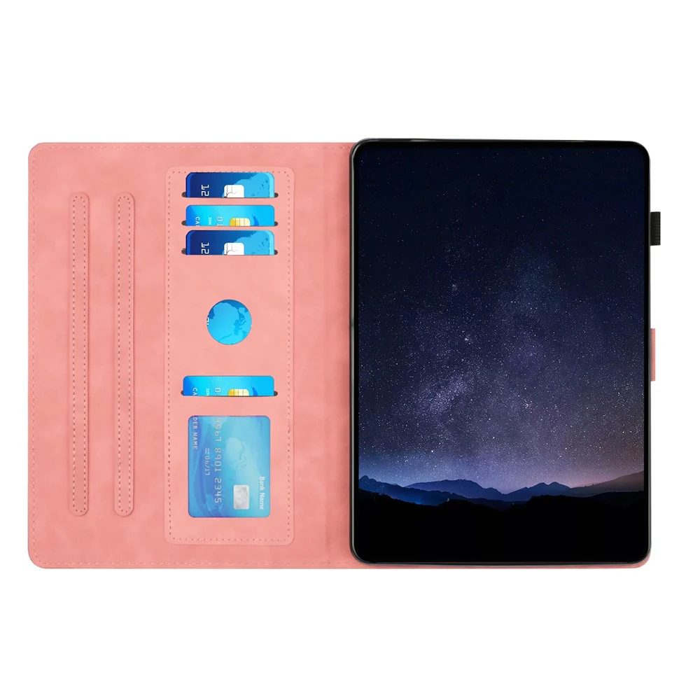 For Lenovo Tab P11 Gen 2 Case Honeycomb Printed Leather Tablet Cover with Card Slot - Pink - Image 3