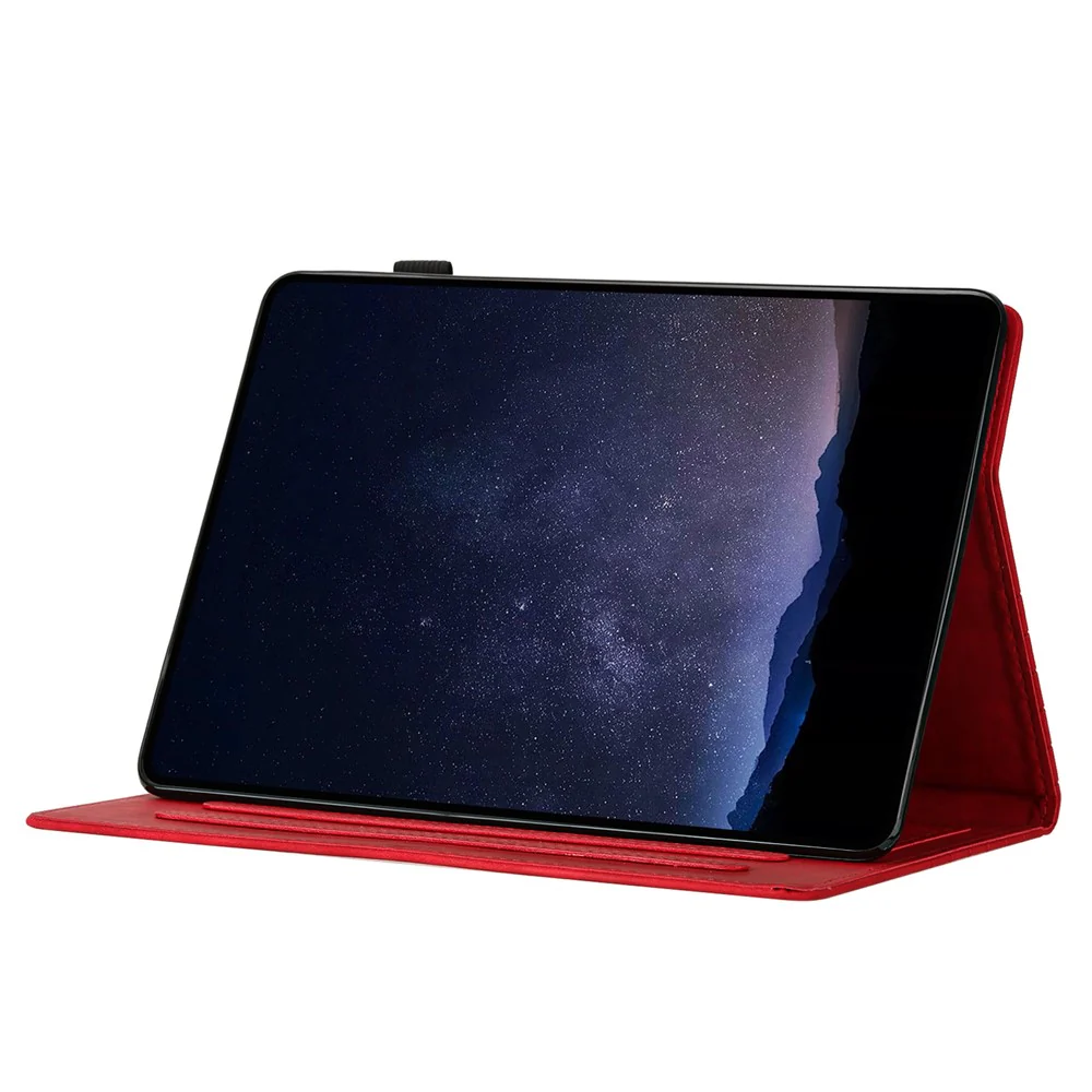 For Lenovo Tab P11 Gen 2 Case Honeycomb Printed Leather Tablet Cover with Card Slot - Red - Image 2