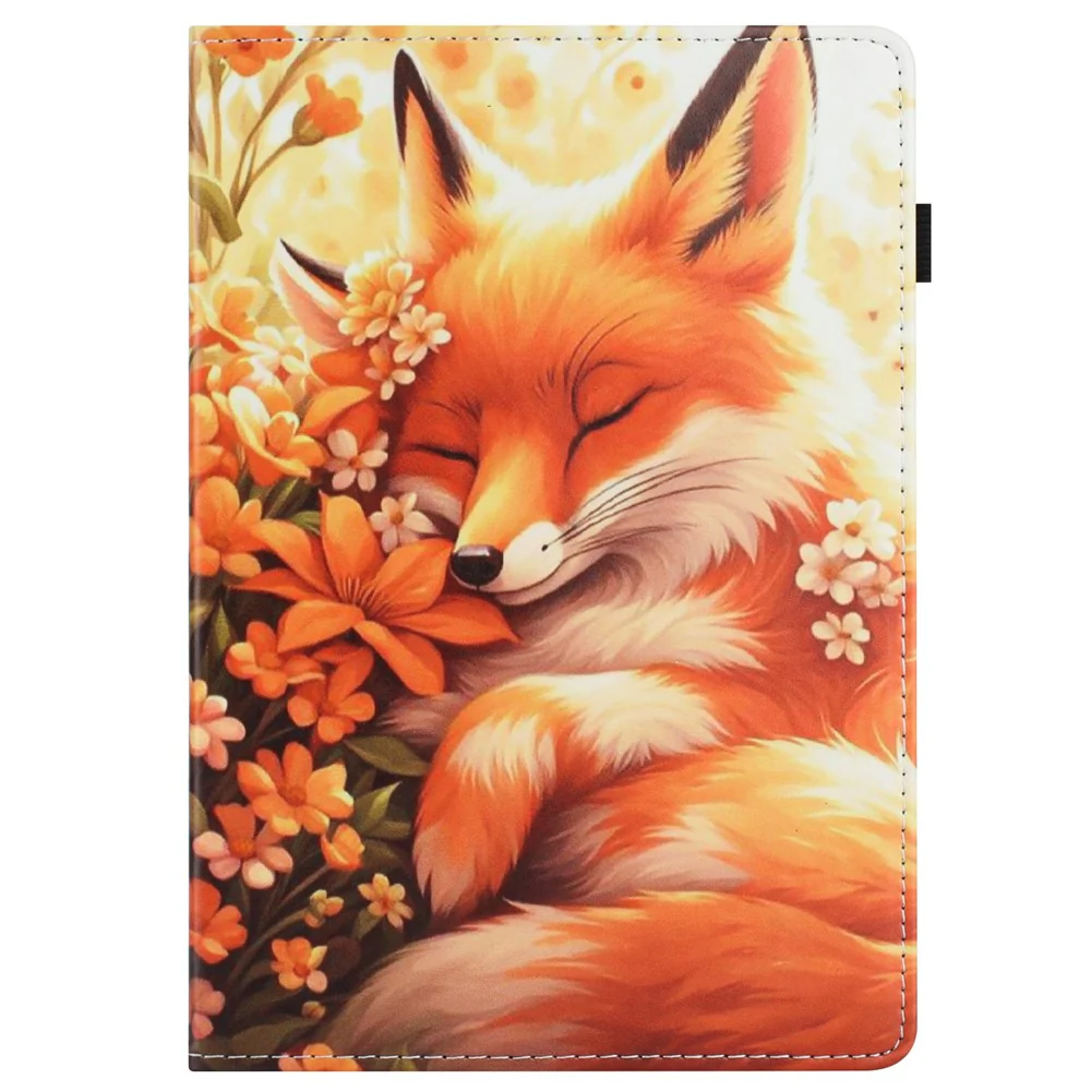 For Lenovo Tab P11 Gen 2 Case Pattern Leather Tablet Cover with Auto Sleep / Wake, Card Holder - Flower Fox - Image 7