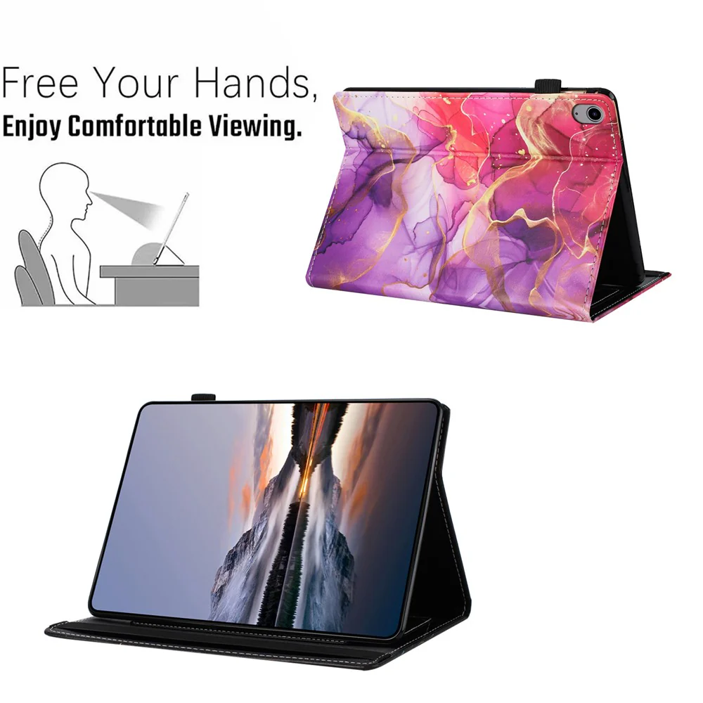 For Lenovo Tab P11 Gen 2 Case Pattern Leather Tablet Cover with Auto Sleep / Wake, Card Holder - Pink Gold Marble - Image 5