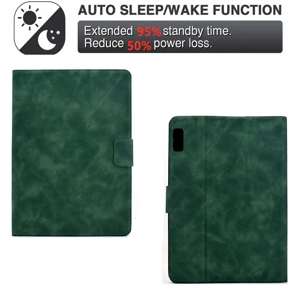 For Lenovo Tab P11 Gen 2 Case PU Leather Tablet Cover with Card Slots - Green - Image 4