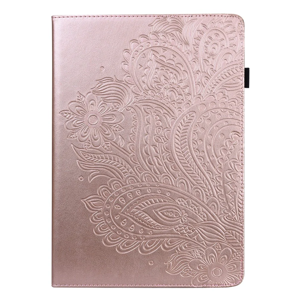 For Lenovo Tab P11 Gen 2 Flower Imprinting Tablet Shell PU Leather Card Holder Drop-proof Stand Case - Rose Gold - Image 2