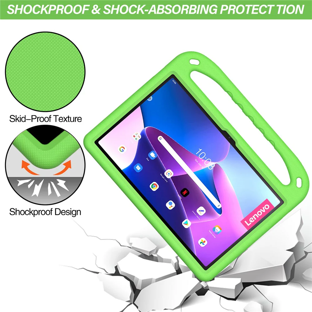 For Lenovo Tab P11 Gen 2 Hand Grip EVA Tablet Case Kickstand Shockproof Tablet Cover - Green - Image 4