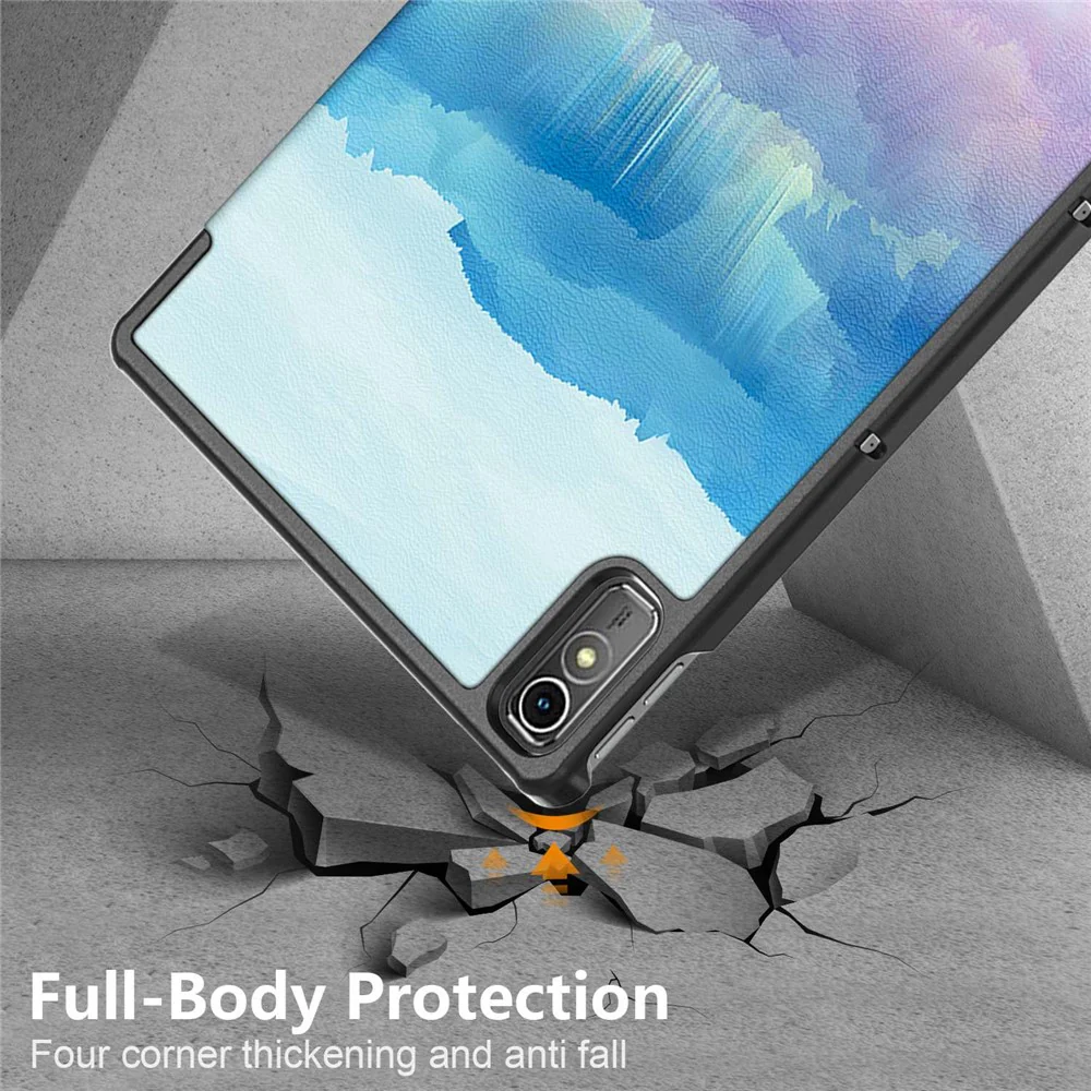 For Lenovo Tab P11 Gen 2 Pattern Printing PU Leather Protective Cover Trifold Stand Smart Tablet Case with Auto Wake / Sleep - Fantasy Deer - Image 7