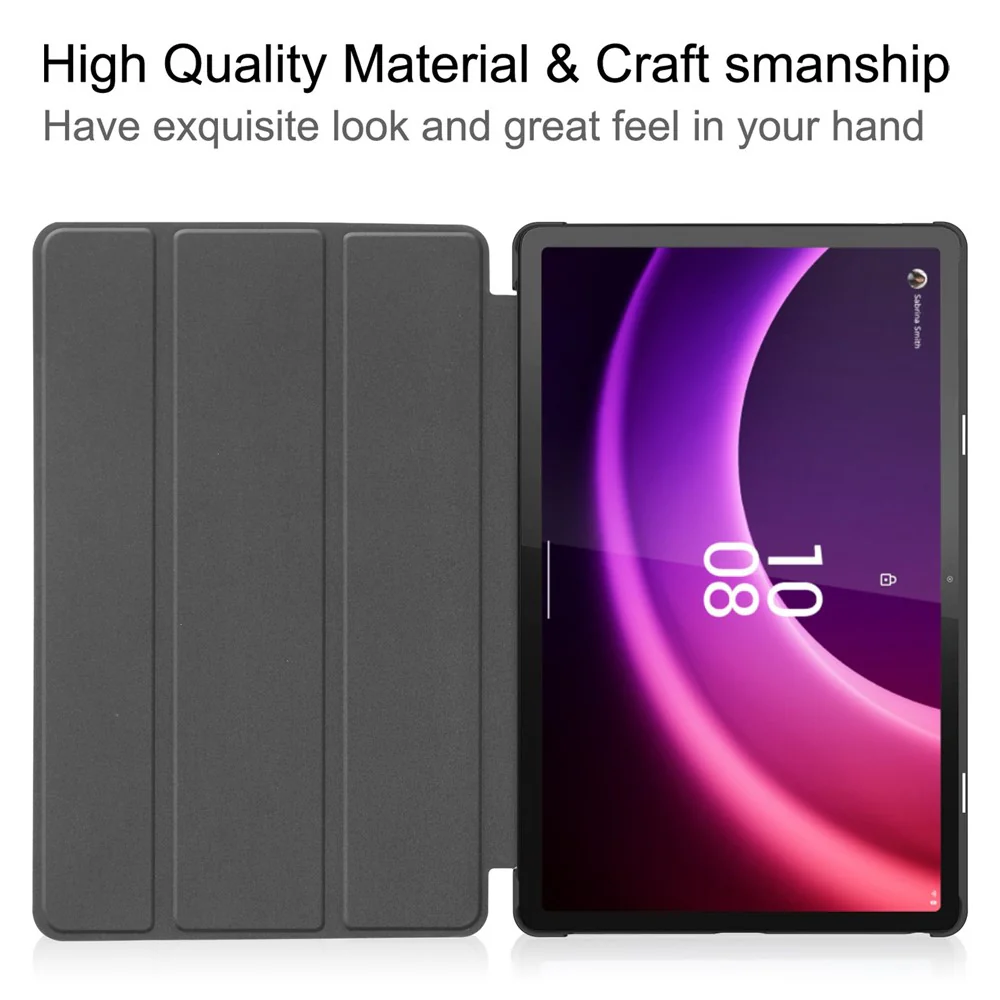 For Lenovo Tab P11 Gen 2 PU Leather Tri-fold Stand Tablet Shockproof Case Auto Wake / Sleep Full Protection Cover - Red - Image 2