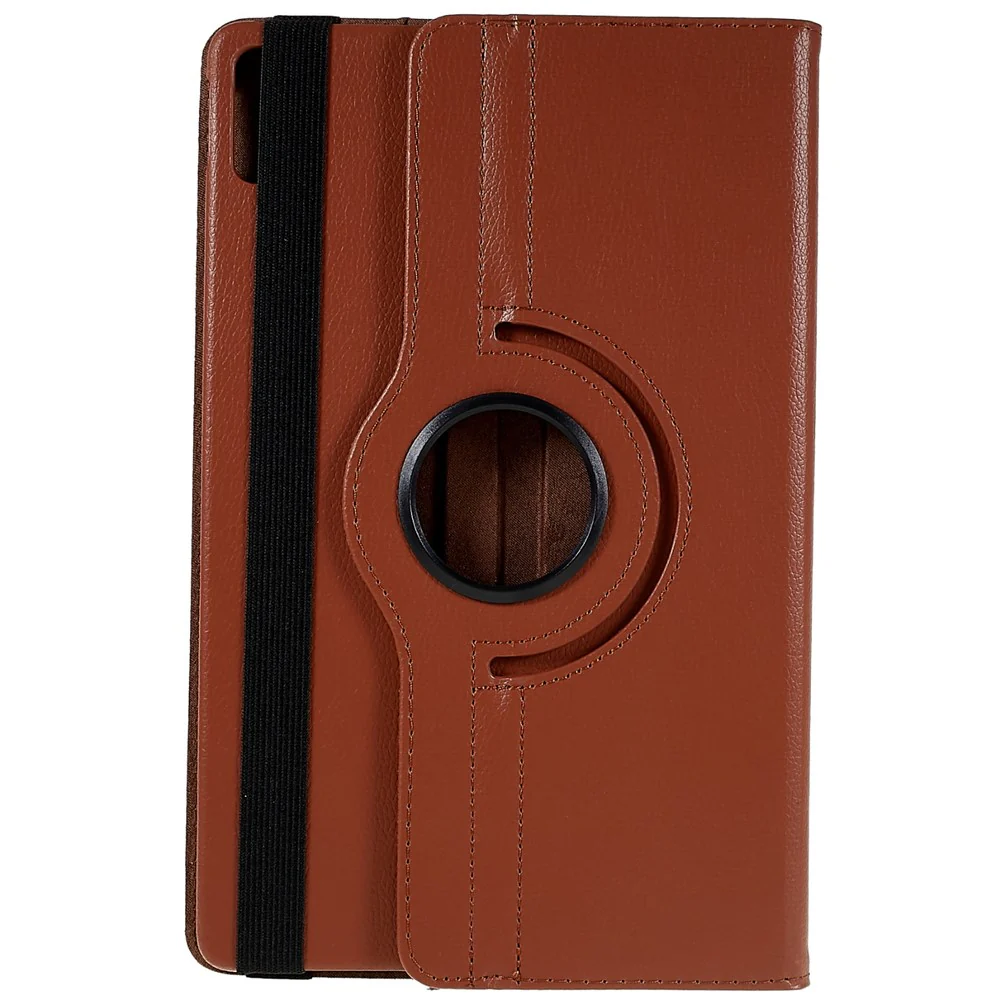 For Lenovo Tab P11 Gen 2 Rotary Tablet Case Stand PU Leather Drop-Proof Tablet Cover with Elastic Band - Brown - Image 4