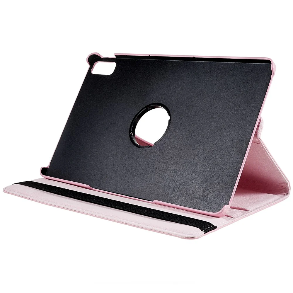 For Lenovo Tab P11 Gen 2 Rotary Tablet Case Stand PU Leather Drop-Proof Tablet Cover with Elastic Band - Pink - Image 6