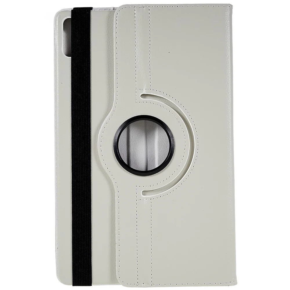For Lenovo Tab P11 Gen 2 Rotary Tablet Case Stand PU Leather Drop-Proof Tablet Cover with Elastic Band - White - Image 4