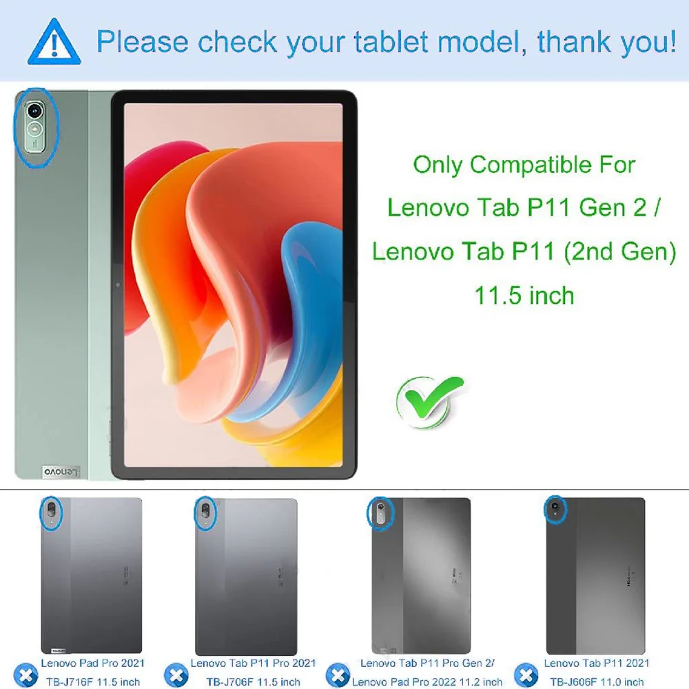 For Lenovo Tab P11 Gen 2 Slim Protective Tablet Case Reinforced Corners Shockproof Soft TPU Transparent Tablet Cover - Image 7