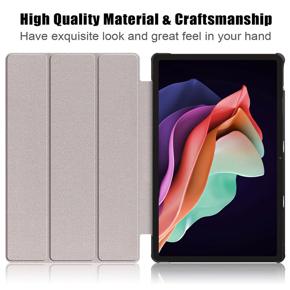 For Lenovo Tab P11 Gen 2 Solid Color PU Leather Tablet Case Tri-fold Stand Auto Wake / Sleep Smart Cover - Blackish Green - Image 2