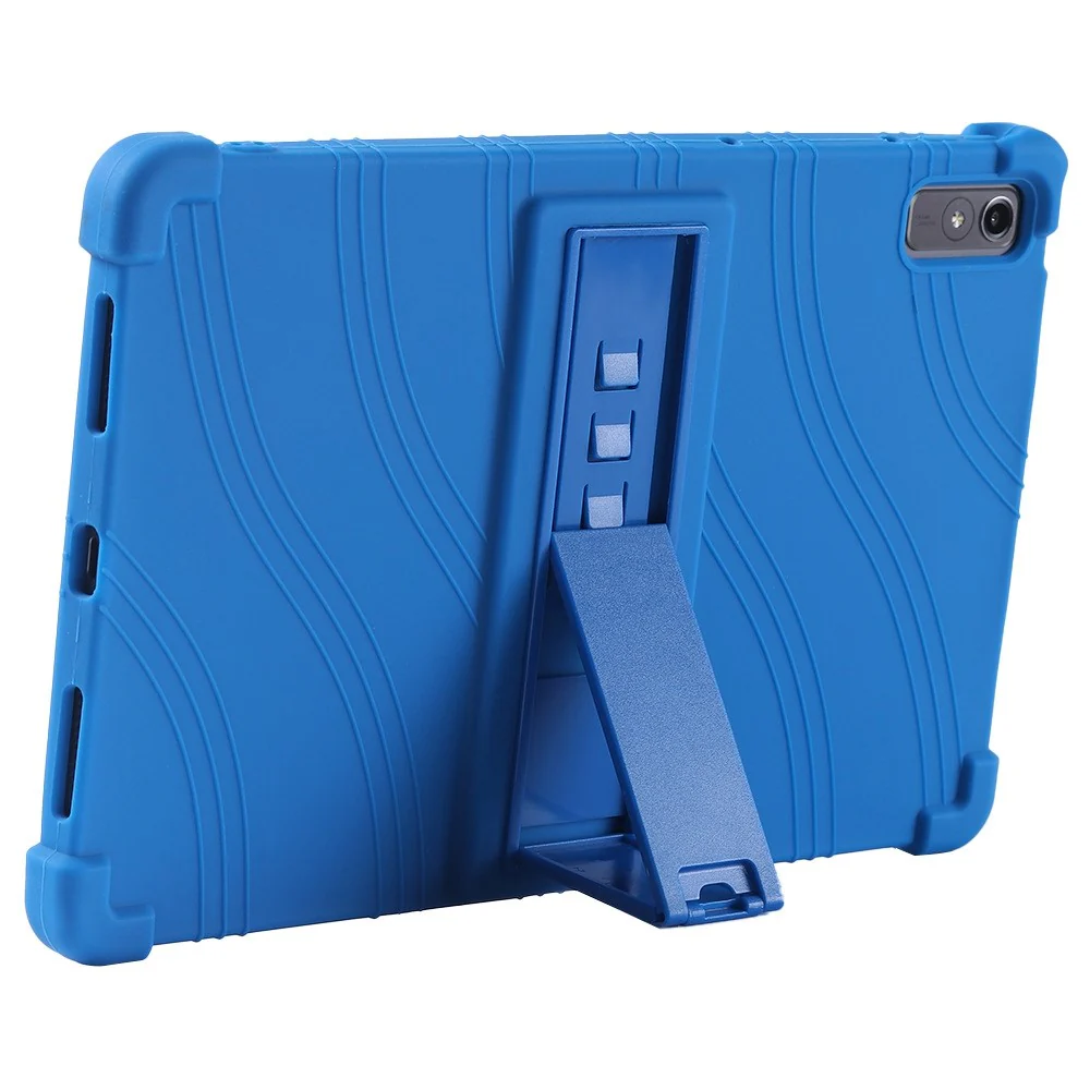 For Lenovo Tab P11 Gen 2 / Tab P11 2022 TB-350 Kickstand Tablet Case Soft Silicone Reinforced Four Corner Shockproof Cover - Black - Image 5