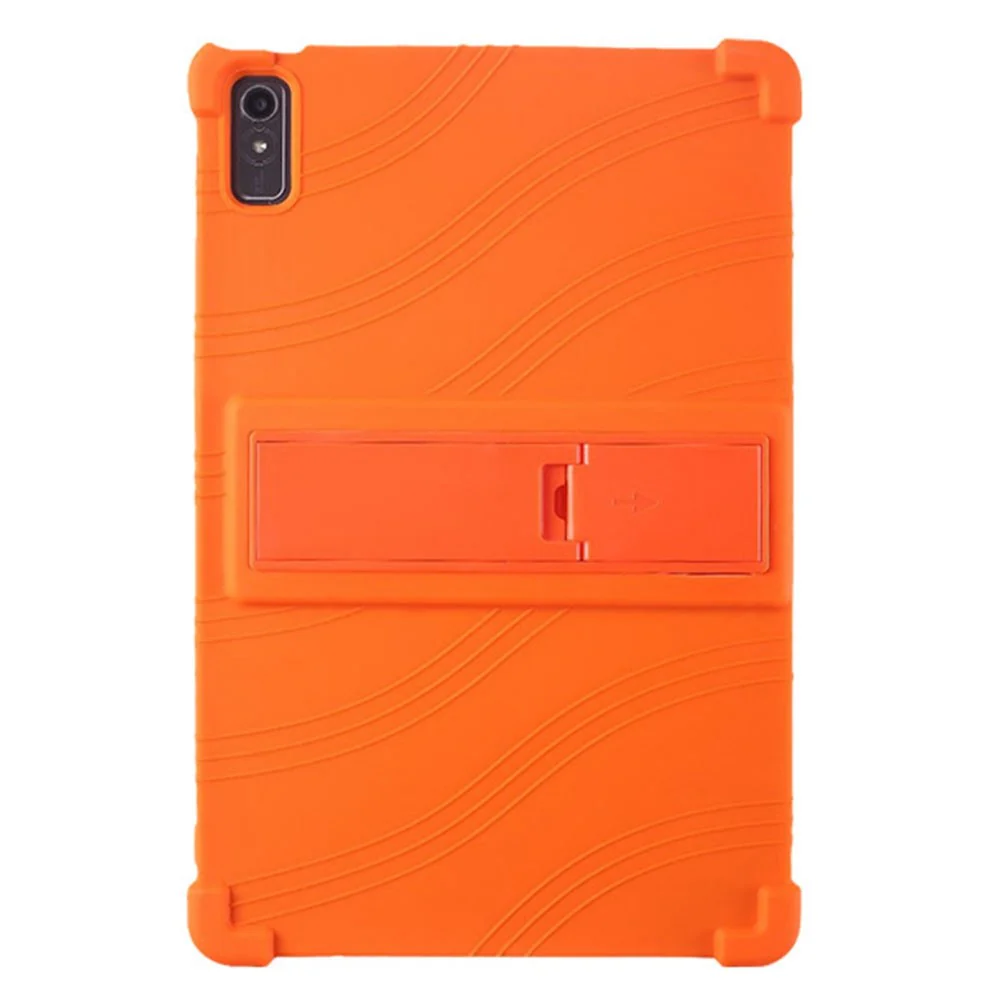 For Lenovo Tab P11 Gen 2 / Tab P11 2022 TB-350 Kickstand Tablet Case Soft Silicone Reinforced Four Corner Shockproof Cover - Orange - Image 3