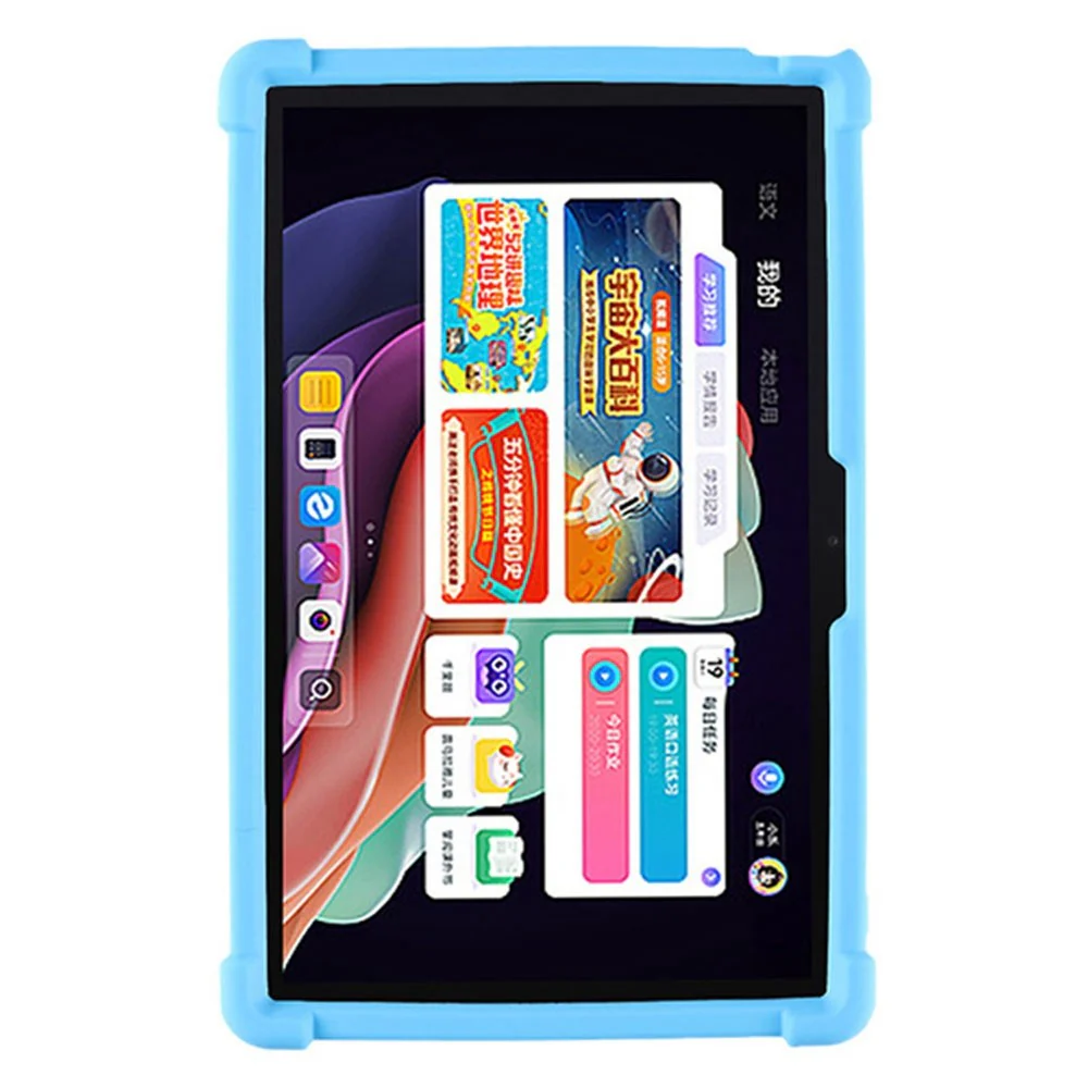 For Lenovo Tab P11 Gen 2 / Tab P11 2022 TB-350 Kickstand Tablet Case Soft Silicone Reinforced Four Corner Shockproof Cover - Sky Blue - Image 2