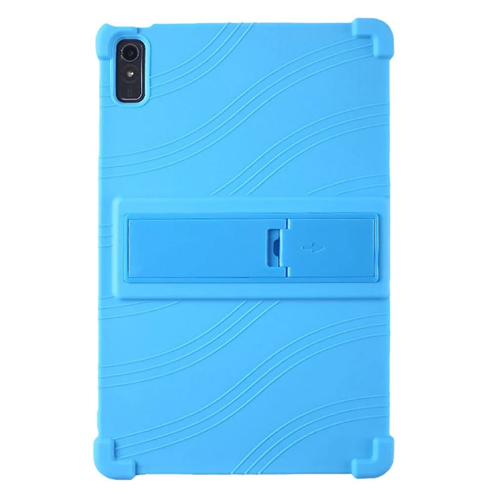 For Lenovo Tab P11 Gen 2 / Tab P11 2022 TB-350 Kickstand Tablet Case Soft Silicone Reinforced Four Corner Shockproof Cover - Sky Blue - Image 3