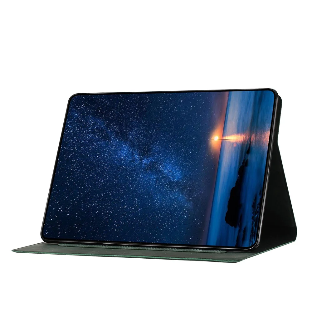 For Lenovo Tab P11 Gen 2 TB-350 Case Couple Cat Imprinted Microfiber Leather Smart Tablet Cover - Green - Image 4